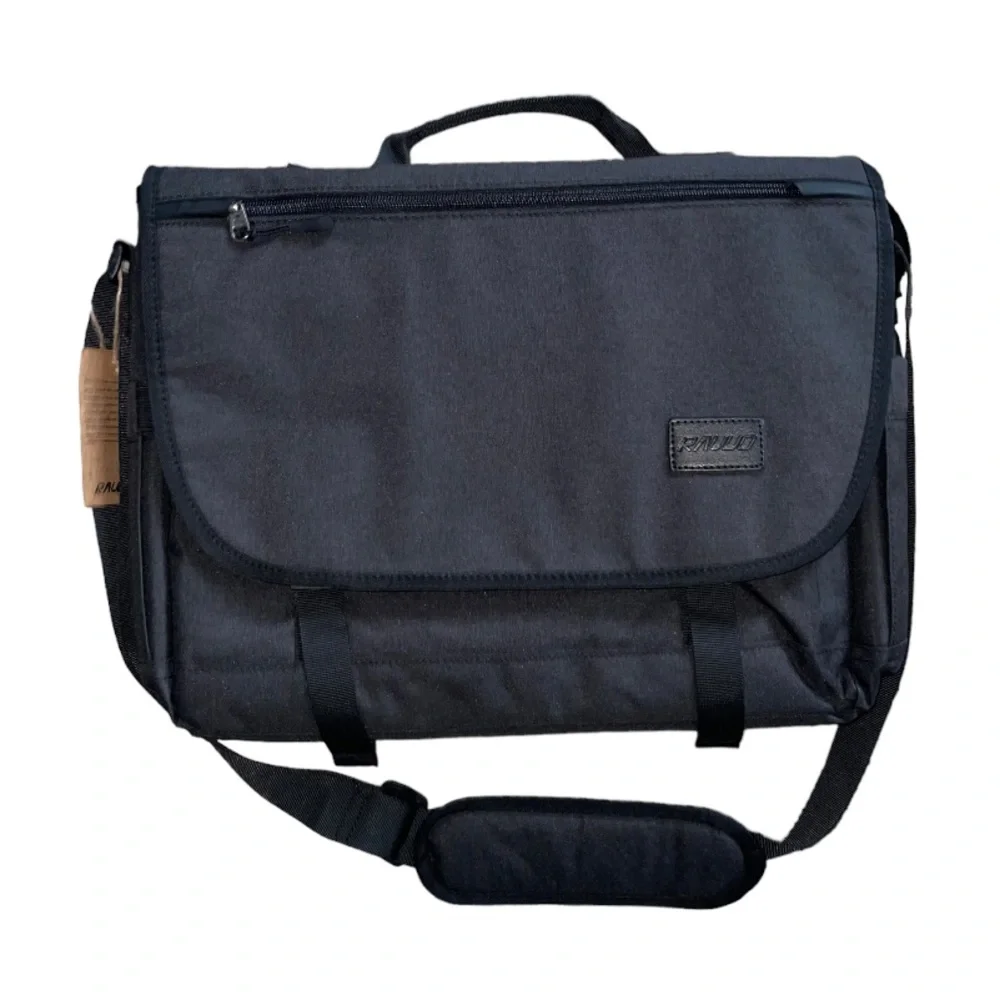 RAVUO Water Resistant Lightweight Messenger Bag/ Satchel 17 Inch-black